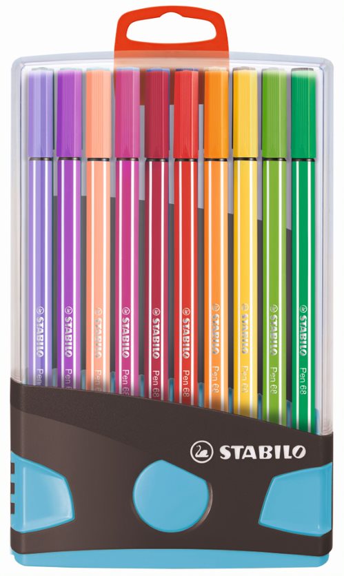Feutres de dessin - étui 20 pièces turquoise - pointe 1 mm
