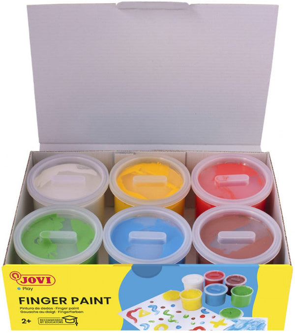 Peinture gouache doigt - set de 6 couleurs lavables