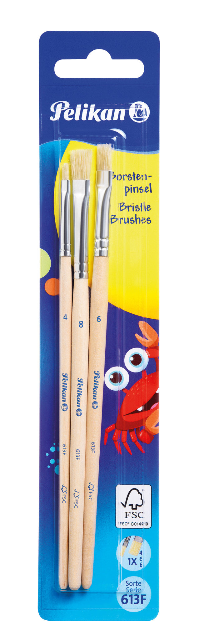 Set de pinceaux peinture - tailles assorties 4/6/8