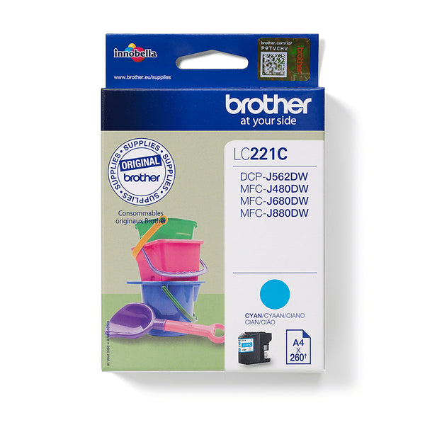 Cartouche d'encre Brother cyan LC221 - 260 pages