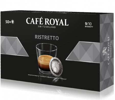Capsules Ristretto Café royal pour nespresso pro - Intensité 9/10, 50 dossettes