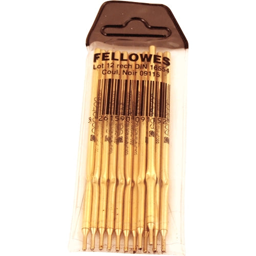 Recharges Stylo à Bille stylo sur socle Fellowes - Noir, 12 Pièces