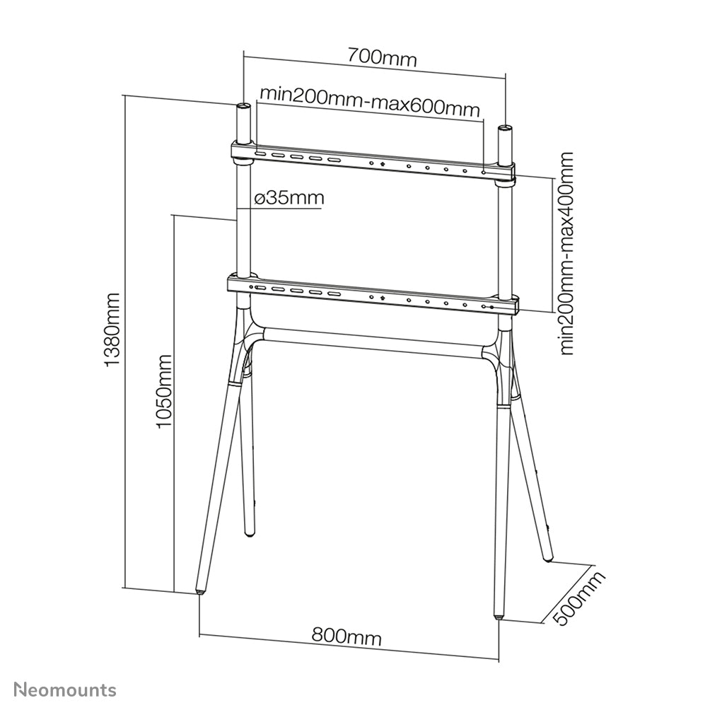 Support au sol pour écran 37-70" - blanc, réglable