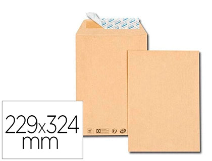 Pochette kraft 229X324mm bande adhésive 90g boite de 250