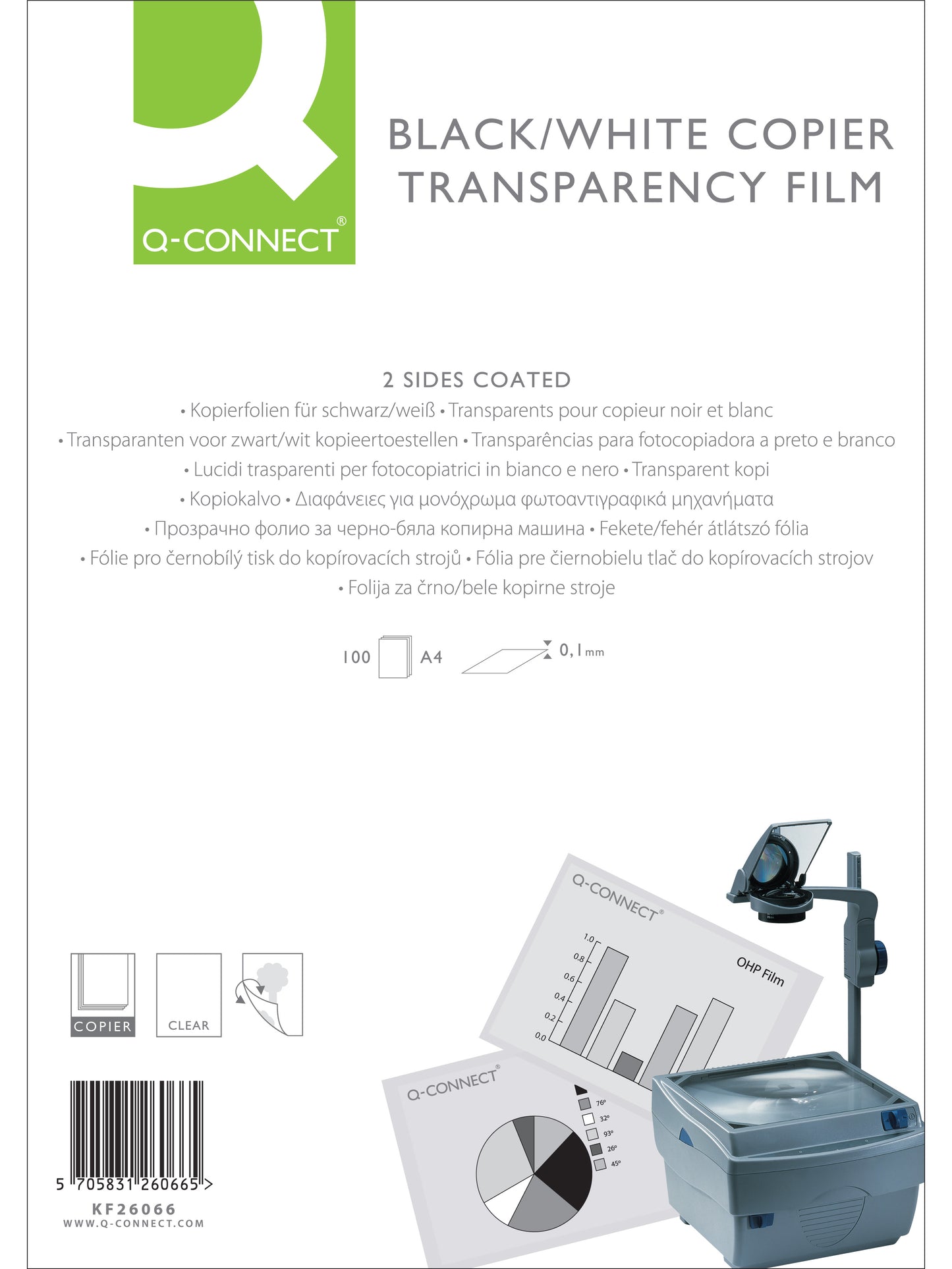 Film rétroprojection A4 pour copieur - boîte de 100 feuilles