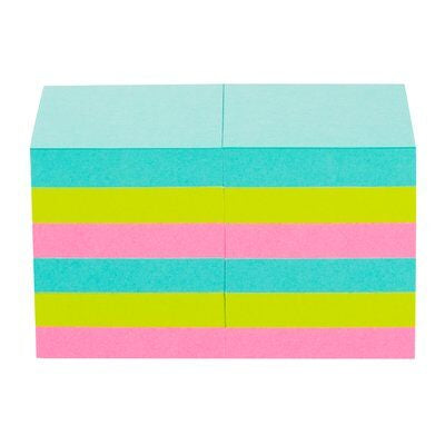 Bloc notes adhésifs carrés Post-it® 47x47 mm - couleurs vives