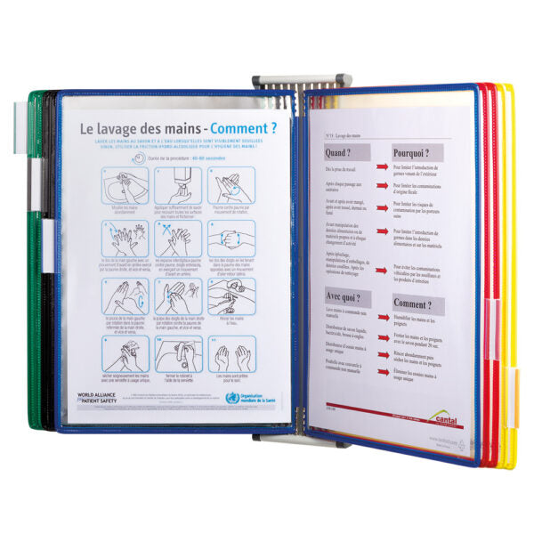 Tarifold Kit mural de présentation métal, A4 10 poches