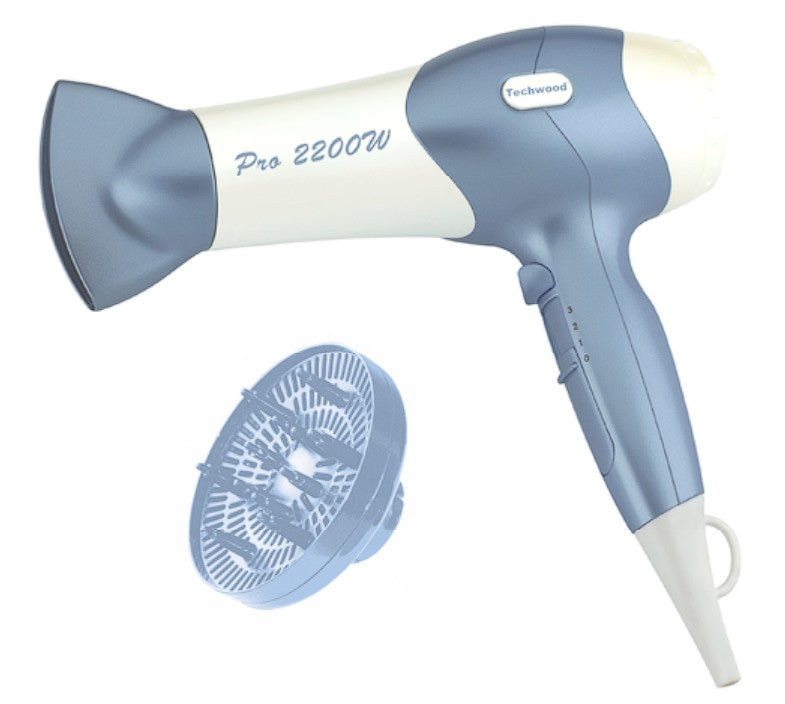 Sèche-cheveux compact 2200w - ionisation et légèreté