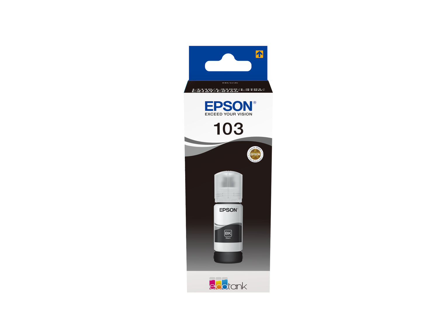 Bouteille d'encre Epson noire ecotank t103 - économie d'encre