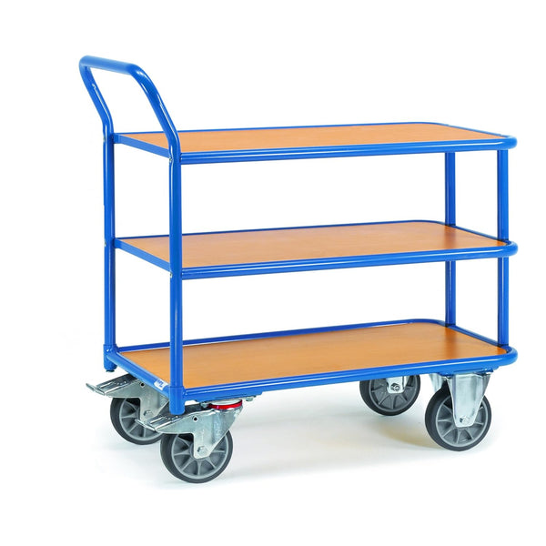 Chariot à 3 plateaux - Capacité 400 kg, Sécurité renforcée