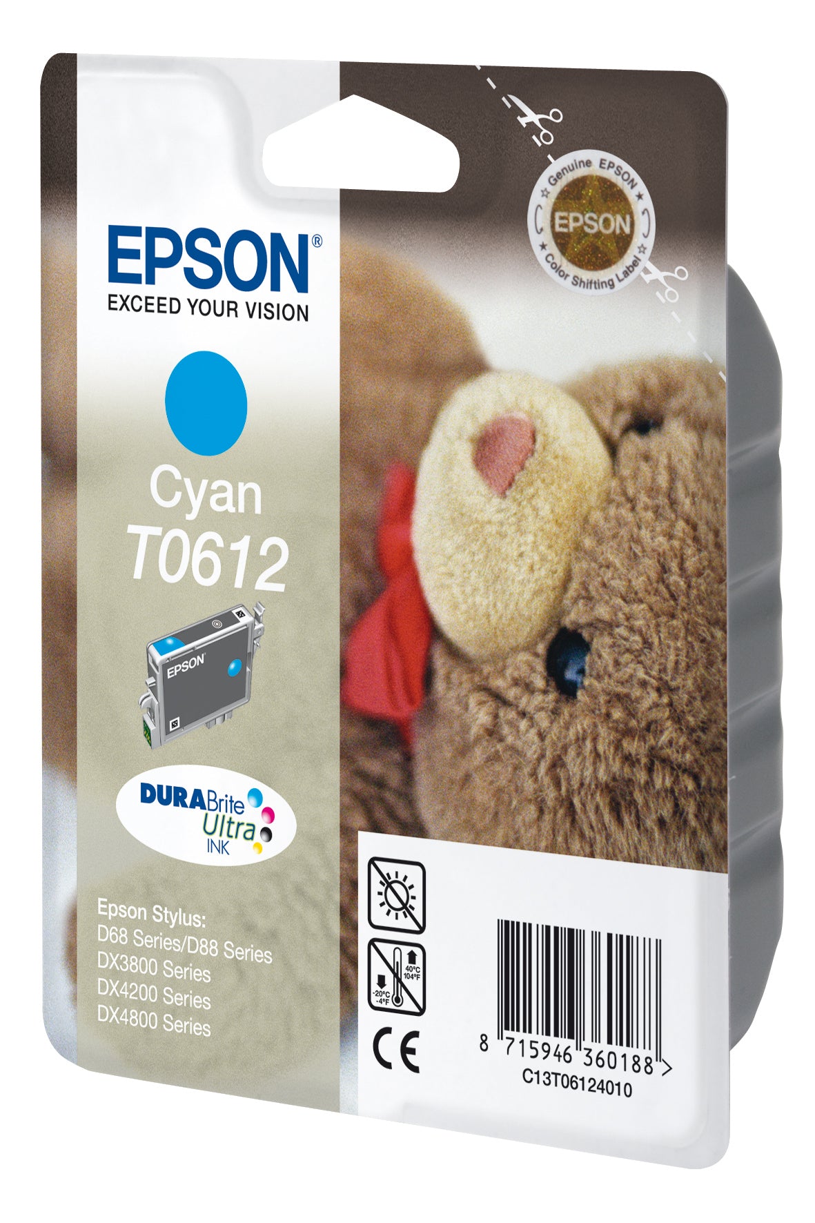 Cartouche Epson cyan t0612 - encre pigmentée résistante