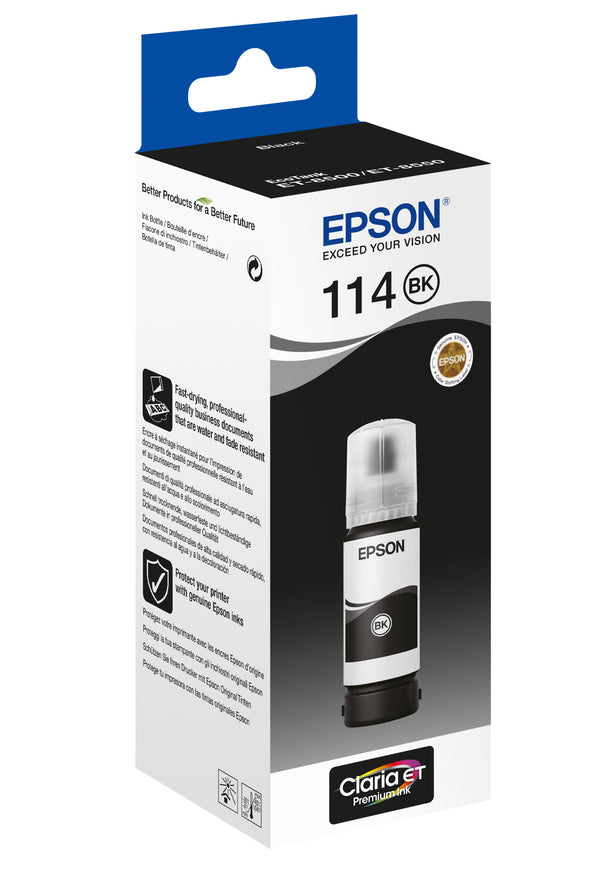 Cartouche d'encre Epson noire T114 ecotank - 70 ml, rendement standard