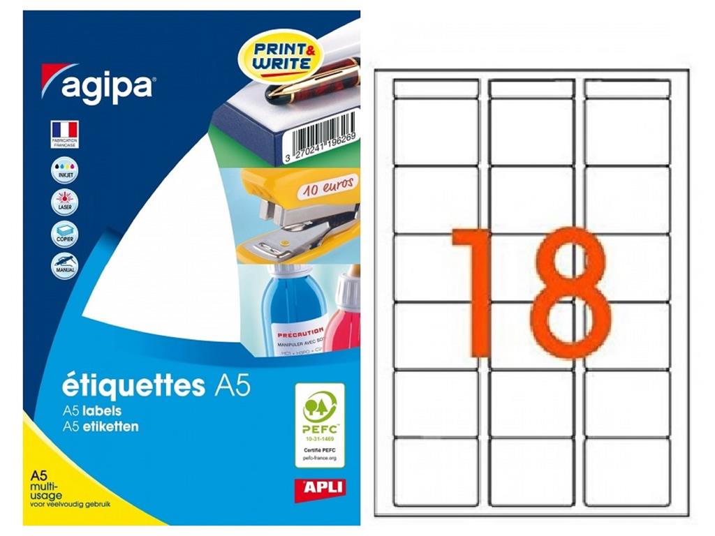 Étiquettes adhésives 32x40mm - lot de 288