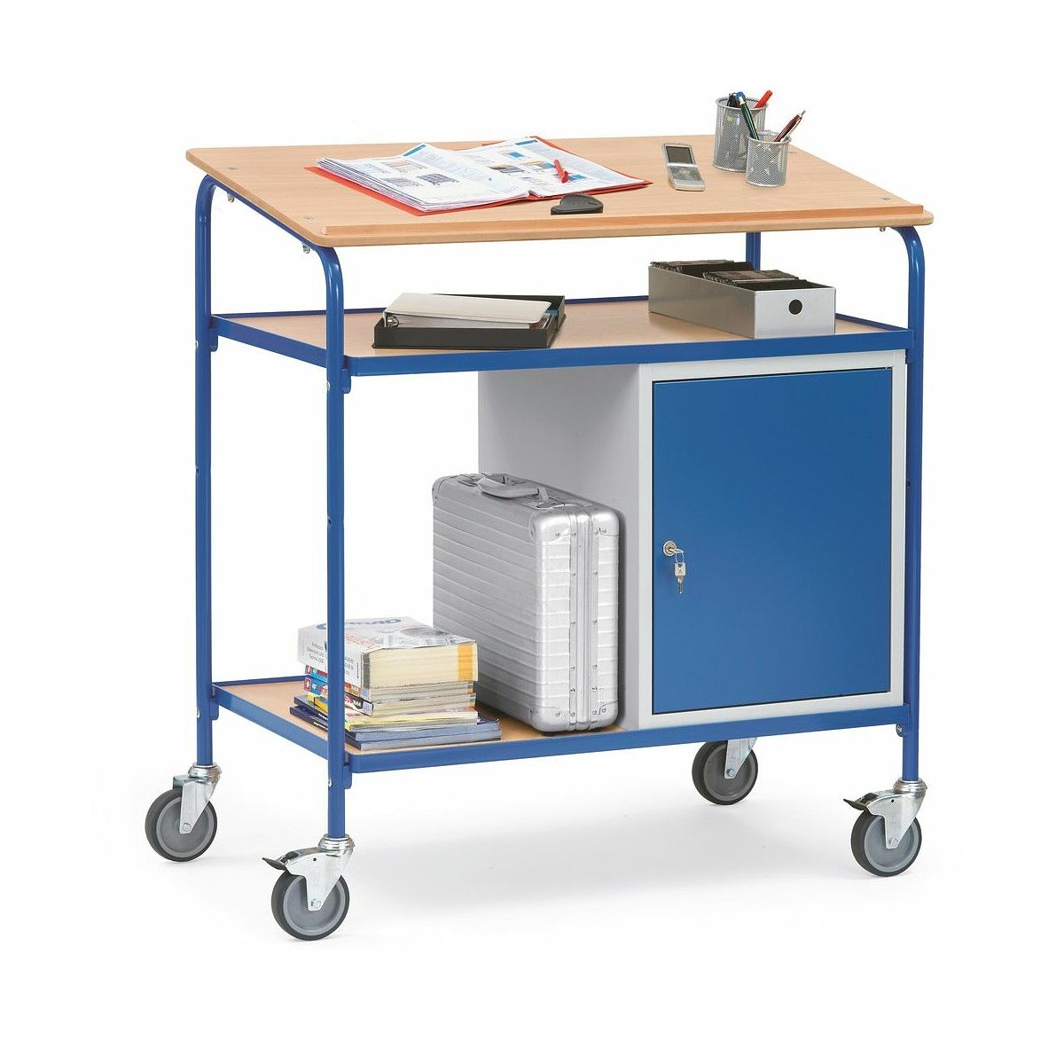 Pupitre Roulant avec Placard - 1000x600 mm, 100 kg
