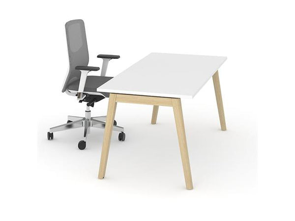 Bureau droit 120x60 cm - design scandinave blanc