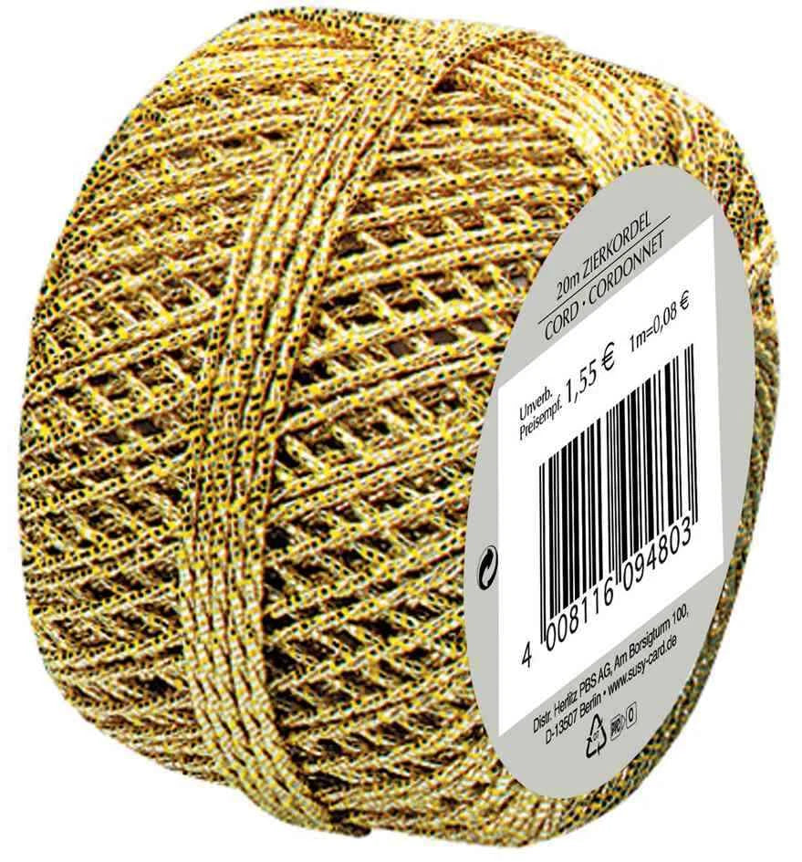Ficelle décorative dorée 1 mm x 20 m - polyvalence et élégance