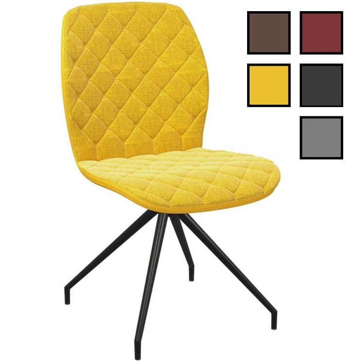 Chaise pivotante de salon - tissu jaune ocre
