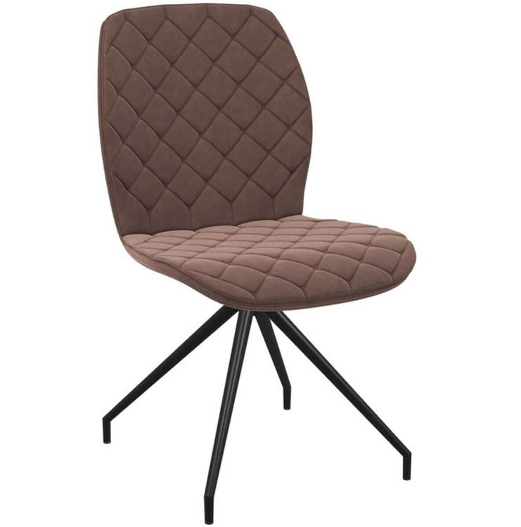 Chaise de salon pivotante velours marron - confort et élégance