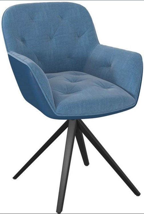 Chaise De Salon Cordoba Pivotante Tissus Bleu