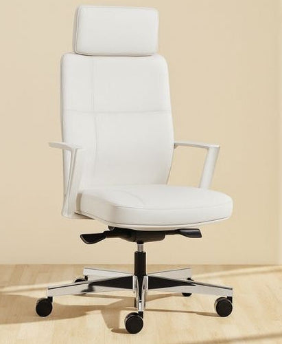 Fauteuil Cuir California Executive Coloris Blanc White
