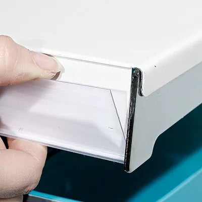 Porte-étiquette adhésif pour rayonnage - Blanc - L 100 x H 3 cm - lot de 10