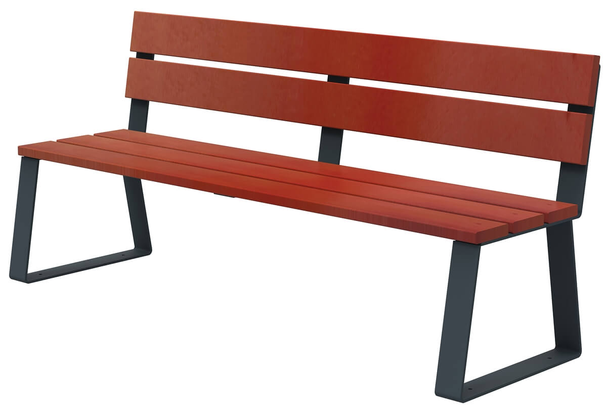 Banc à fixer bois et anthracite - robuste et élégant