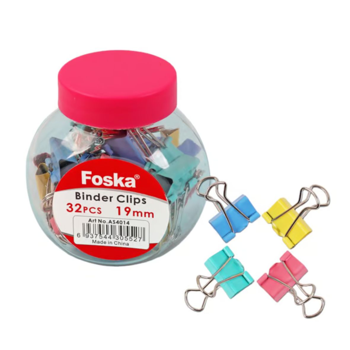 Pinces double-clip 19mm - Couleurs assorties, 32 pièces