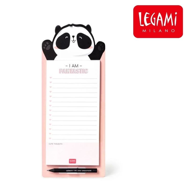 Bloc-notes magnétique 11x28 cm - design panda