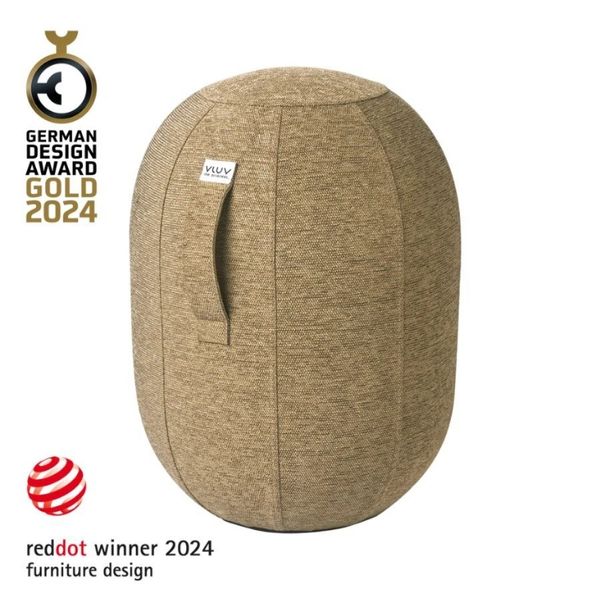 Tabouret d'assise Capsul Soft - Tissu chiné - Macchiato M (Medium)
