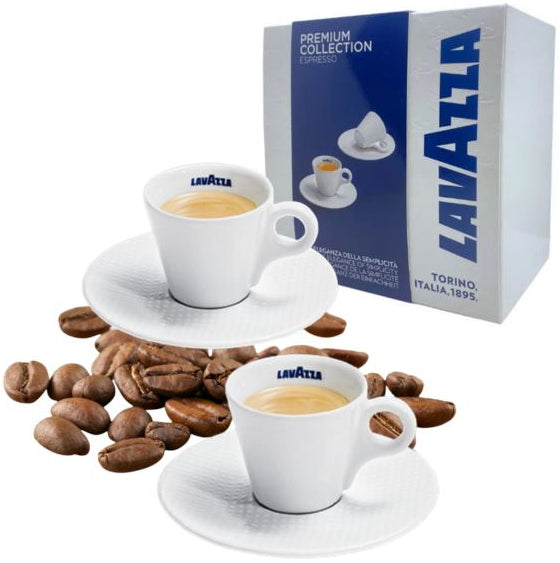 Coffret 2 tasses et soucoupes LAVAZZA - design épuré
