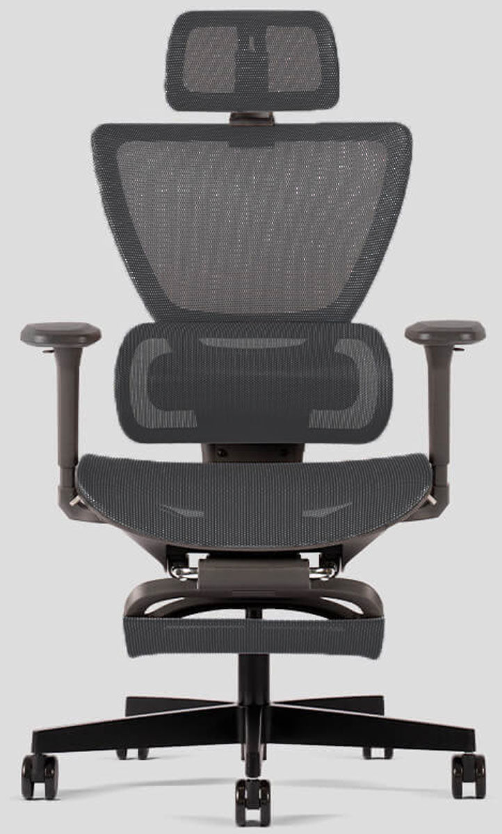 FAUTEUIL DE BUREAU ERGONOMIQUE ZENIT FILET + TETIERE + REPOSE-PIED NW41 CHARCOAL