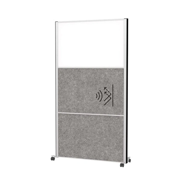 Cloison acoustique sur pied 2 faces acoustique +1 face tableau blanc H183cmX100L