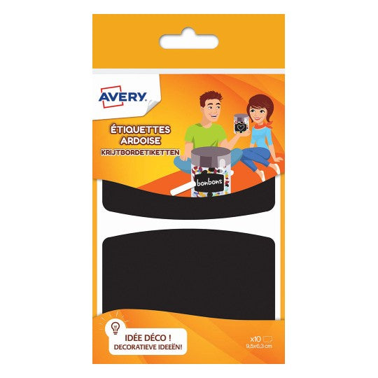 Etiquette ardoise 95x63 -sachet de 10 noir