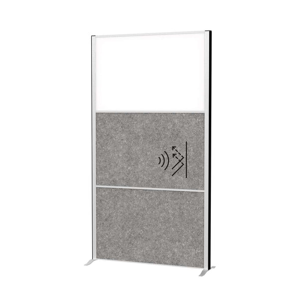 Cloison acoustique sur pied 2 faces acoustique +1 face tableau blanc H183cmX100L