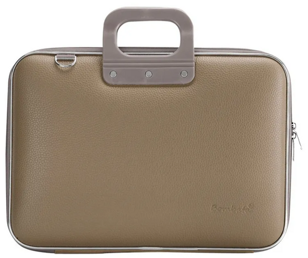 Sacoche pc 15'' taupe - coque rigide élégante