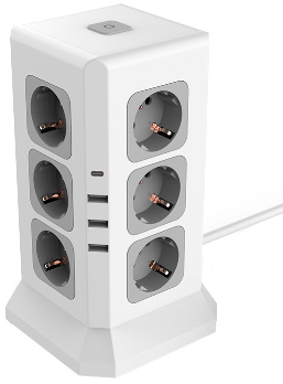 Multiprise 12 Prises 4 Ports USB