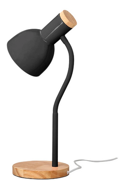 Lampe de bureau Orion bois et métal noir