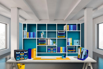 Porte-revues mag-cube bleu turquoise