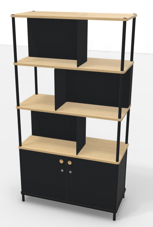 Bibliotheque direction l100xp45xh184 - chene noir