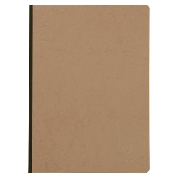 Cahier broche 192 pages a4 couverture façon cuir lisse brun tabac