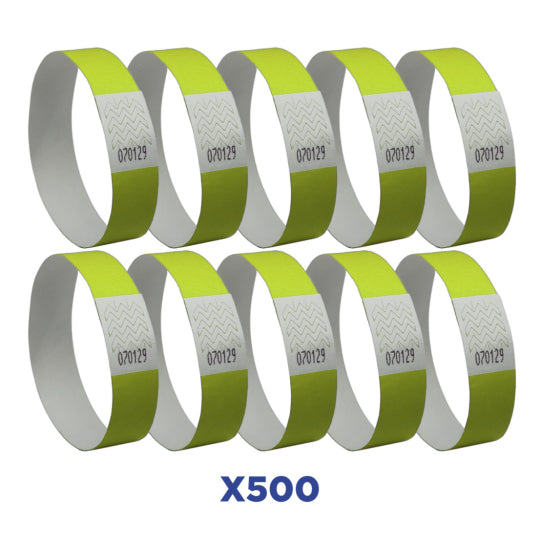 Bracelet événementiel Tyvek - Jaune, 500 pièces