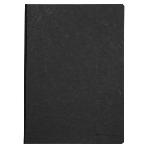 Cahier broche 192 pages a4 couverture façon cuir lisse noir