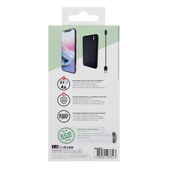 Batterie externe T'nB 10000mAh charge rapide 10W