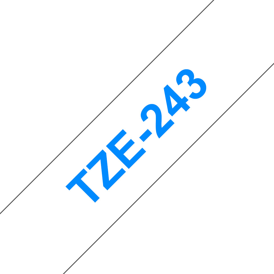 Ruban Brother 18mm TZE-243 - Bleu/Blanc