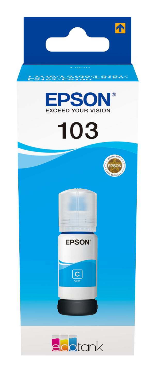 Bouteille d'encre Epson cyan ecotank - économie d'encre