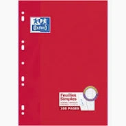 Feuillets mobiles A4 Perforé 200 Pages - Lignes Seyes