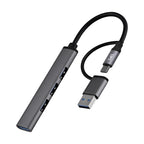 Hub USB Slim 4 Ports avec Convertisseur USB-C SilverHT