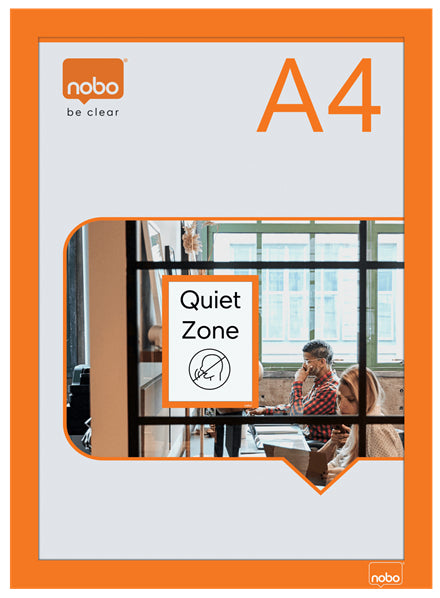 Porte-affiche magnétique A4 adhésif - orange-lot de 2