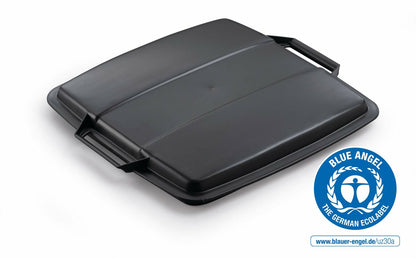 Couvercle ECO Duralin  90L - Plastique recyclé avec poignées-noir