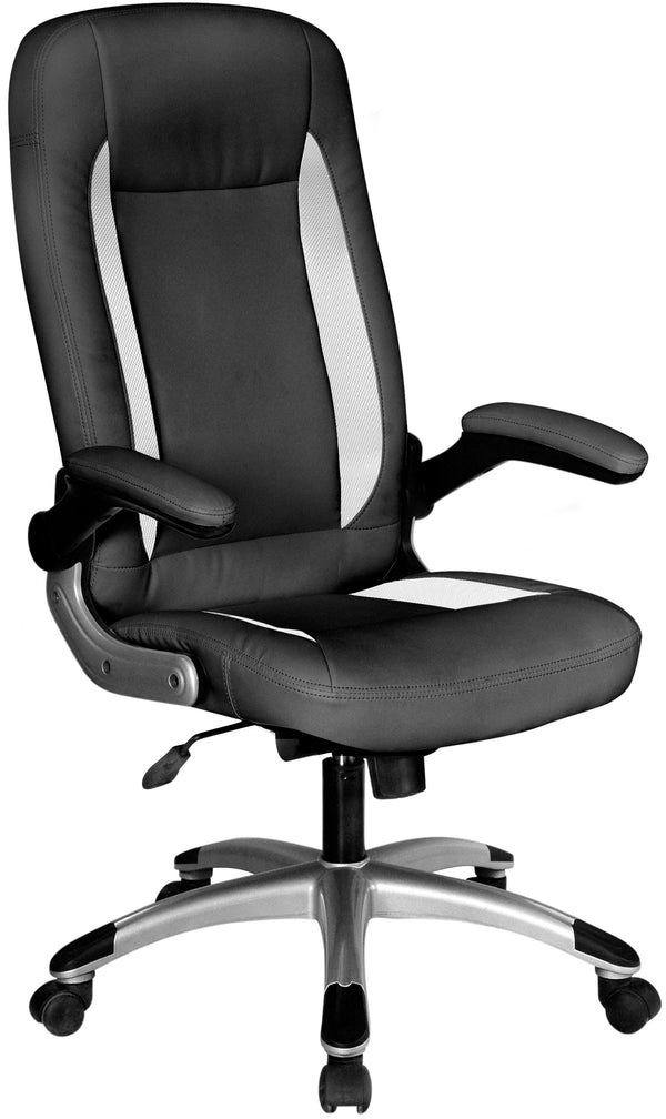 Fauteuil de direction Pierro Pu/Mesh Noir et Blanc